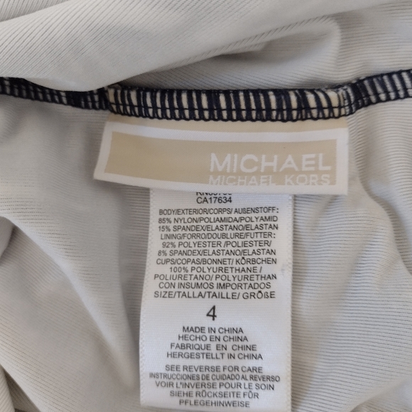 Michael Michael Kors Palm Leaf Print Deep V Twist One Piece Swimsuit Size M - Picture 10 of 13